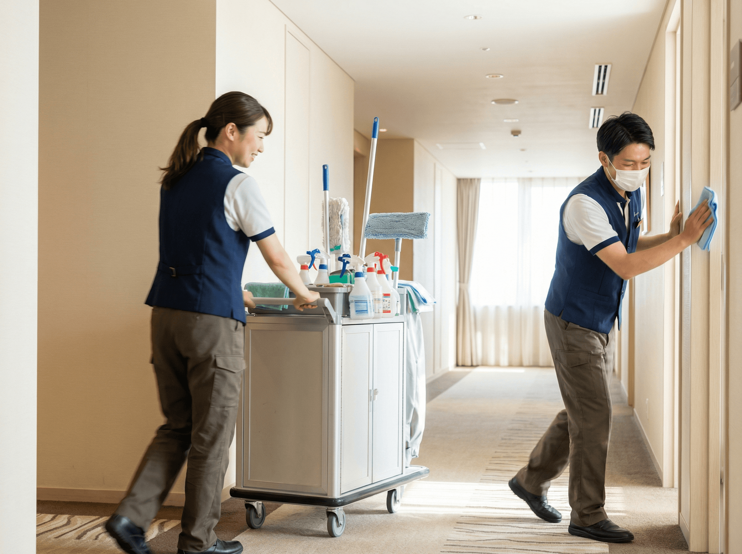 スタッフがキビキビと動いている写真